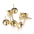 Set van 6 goudvergulde roestvrijstalen cup oorknopjes voor DIY parel sieraden maken - Maat Zes / Goud