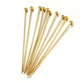 18k gold plated stainless steel ball head pins for professional DIY jewelry making - 0.5x40mm / Gold