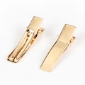 Pair of thick gold metal duckbill hair clips with serrated teeth for secure styling - 5cm / KC Gold