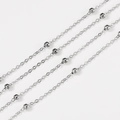 DIY silver bead chain link necklace making accessories 2m length for jewelry projects - 2 Meters/Bag / Rhodium