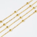 2-meter shiny gold bead chain for DIY jewelry making and necklace crafting accessory - 2 Meters/Bag / Gold