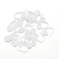 Bulk white plastic knitting stitch markers with U-shaped safety clasp for DIY crochet - 100 Pcs/Pack / White