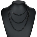 Chaîne cubaine en acier inoxydable noir mat avec maillons plats pour hommes et femmes - Noir 5mm 40cm