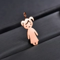 Polished rose gold stainless steel cartoon girl pendant necklace for children - Girl Pendant (Rose Gold)
