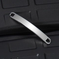 Polished stainless steel curved plate charm for NK chain bracelets with mirror finish - Steel Curved Plate