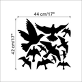 Wandtattoo Set mit fliegenden Vögeln in Schwarz für Wohnzimmer Deko 44x42 cm - 44*42CM