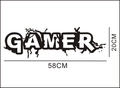 Schwarzes GAMER Wandtattoo mit Riss-Design für Gaming-Zimmer, Größe 58cm x 20cm - 57*20CM