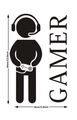 Adesivo murale Gamer nero con silhouette di cuffie per arredo camera dei bambini - 40*60cm