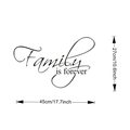Wandtattoo Family is forever in schwarzer Schreibschrift Größe 45cm x 27cm - Family Is Forever Künstlerische Schriftart (KS081) / 27*45CM In Tasche / Schwarz