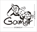 Adesivo murale Gamer creativo con sagoma di controller di gioco per decoro 57x43cm - 43*57