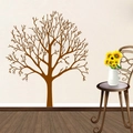 Grand sticker mural arbre marron foncé avec branches détaillées pour décoration de salon - 58*68CM Marron