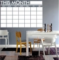 Zwart-witte minimalistische maandplanner muursticker met een 5x7 rooster planning - Wit: 60*90CM