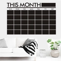 Zwarte krijtbord kalender muursticker met maandelijks raster voor kantoorwand decor - Zwart: 60*90CM