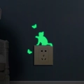 Pegatinas luminosas de pared con gato y mariposa para interruptores en la oscuridad - Patrón de Gato Mariposa Luminoso
