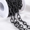 Textured black stainless steel DIY chain roll for necklaces and fashion accessories - 13.5x8.5mm Round Ring Chain