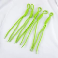 Cinq porte-clés en nylon tressé vert fluo avec boucles de fixation et nœuds en spirale - Vert Fruit