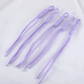 Cinq tirettes de fermeture éclair tressées violet clair pour porte-clés et sacs DIY - Violet Clair