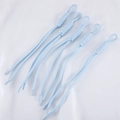 Cinq cordons tressés bleu clair avec boucles pour accessoires de téléphone et porte-clés DIY - Bleu clair