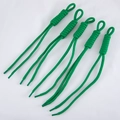 Cinque portachiavi in paracord intrecciato verde erba con anelli e punte in plastica - 5 Pezzi/Confezione / Verde scuro