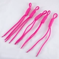 Set di 5 ciondoli in paracord intrecciato rosa neon per portachiavi e borse fai-da-te - 5 Pezzi/Confezione / Rosso rosa