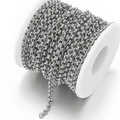 Polished stainless steel Rollo chain roll for DIY jewelry making accessories on white spool - 2.5mm (1m/Pack) / Steel