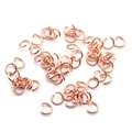 Bulk rose gold plated stainless steel open jump rings for DIY jewelry craft making - 0.6x3mm (100 Pieces/Pack) / Rose Gold