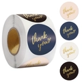 Roll of 500 gold foil thank you stickers in four colors for gift packaging decor - 1INCH-2.5CM (ai-500 Pcs/Roll) / Colorful