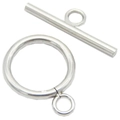 Ensemble de fermoirs à bascule OT en acier inoxydable poli pour bijoux DIY et colliers - 14*25MM / Acier