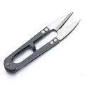 U-shaped black stainless steel thread snips for sewing and DIY craft precision cutting - 1 Piece / Gray