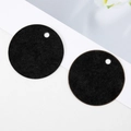 Set van twee ronde zwarte viltlabels met gat voor DIY cadeauverpakkingen en etiketten - Zwart