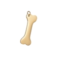 Ciondolo in metallo dorato lucido a forma di osso per targhette animali o creazione gioielli - Ciondolo Osso Solo (Senza Catena) / Oro
