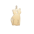 Dettaglio di un ciondolo a forma di gatto a cartone animato in acciaio dorato 18K - Ciondolo Gatto Solo (Senza Catena) / Oro