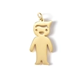 Polished gold stainless steel boy pendant for grandmother jewelry necklaces - Boy Pendant-Gold