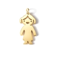 Personalized Vovó necklace with golden cartoon girl pendant in polished finish - Girl Pendant-Gold
