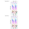 Unicorn wall stickers with pink roses and purple wings layout size 30x60cm - 30x60cm (No Bag)