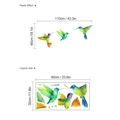 Bunte Kolibri Wandtattoo Set, 110x46cm dekorative selbstklebende PVC Wandaufkleber - 30*60cm (Ohne Beutel)