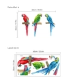 Removable watercolor parrot wall stickers set with red green and blue birds design - 30*60cm