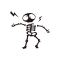 Cartoon Skelett Wandaufkleber mit Blitzsymbolen für die Lichtschalterdekoration - Cartoon Elektroschock Alien Totenkopf (KG108) / 14*14CM Fertige Größe