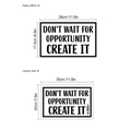 Vue détaillée du sticker mural avec citation motivante indiquant dimensions et mise en page - Style avec Bordure Noire (HMP6-1174)