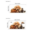 Süßer Hunde-Wandaufkleber für das Schlafzimmer mit Goldie- und Mops-Illustrationen - 30x60cm / Braun