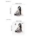 Sticker mural amour garçon et fille avec motif artistique de couple de mariage - 30x35cm / Aquarelle Noire