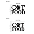 Cat Food black adhesive wall stickers featuring creative paw print design for pet area - Medium Style / Black
