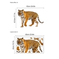 Realistic walking tiger wall decal showing both the final paste effect and layout layout size - 40x60cm / Yellow