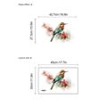Wandsticker mit Blumen und Vögeln auf rosa Zweigen inklusive Layout und Klebeeffekt - Aquarell Vogel Und Blume (HMY6-2233)