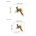 Colorful hummingbird wall decal with sizing guide for home art decor in vibrant shades - HMY6-2208/30x30cm / Bird Of Paradise Style