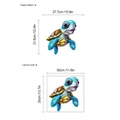 Vinilo decorativo de tortuga marina 3D para baño con detalles de diseño y dimensiones - Estilo Tortuga Marina (HMY6-551) / Azul
