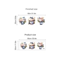 Watercolor floral teacup wall stickers set for living room decor and furniture display - Blue Floral Tea Cup Style (HMH7-3-22)