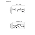 Vinilo de espejo Wash Your Hands Mom con corazón para decoración de baño moderno - 15x40cm / Negro