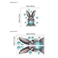 Osterhase Wandtattoo mit Seifenblasen Dekoration für Wohnzimmer inklusive Maßen - 30x90cmx2 Blätter / Grau