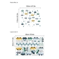 Cartoon watercolor car wall stickers for boys bedroom showing layout and finish sizes - 30cm x 90cm x 2 Sheets / Blue